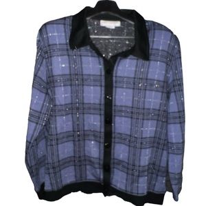 Women’s purple plaid blouse